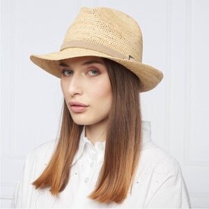 PESERICO Hat with addition of leather *Italian Summer Hat*NWT